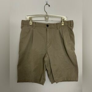 Lands' End Men's Khaki Flat Front Shorts